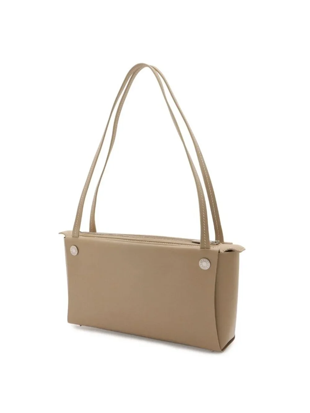 Hermes in the Box Shoulder Bag Tote Box Calf Leather Beige Silver